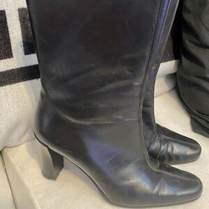 Coach Womens Black Leather Gabi Baby Calf Boots SZ 7B